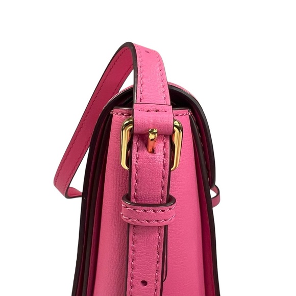 Marc Jacobs Medium Commuter Leather Designer Pink Gold Crossbody Flap Bag Purse - Picture 14 of 17